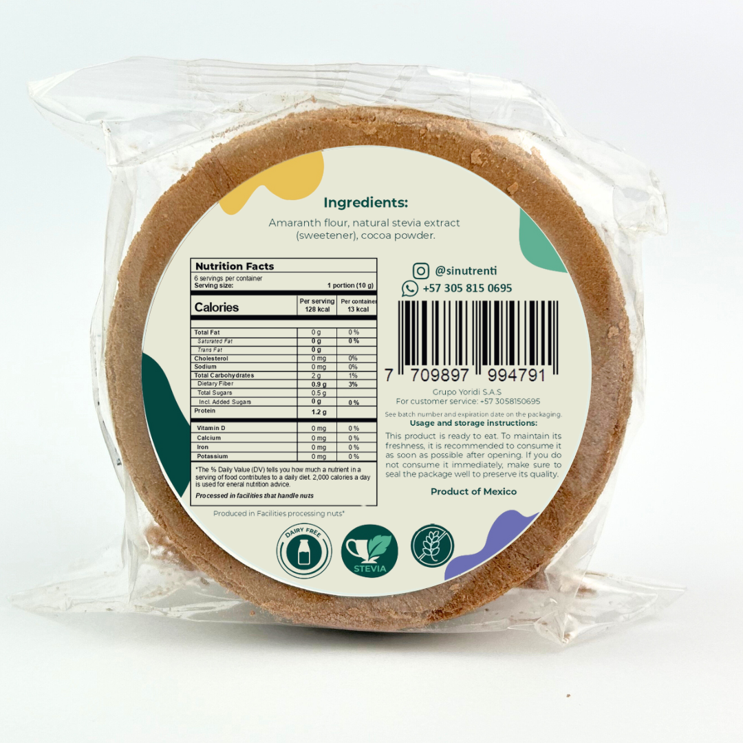 Oblea de amaranto sabor a Chocolate
