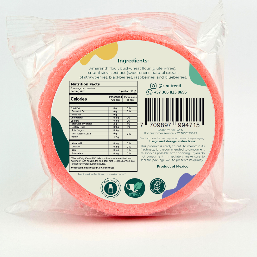 Obleas de amaranto sabon a Frutos rojos
